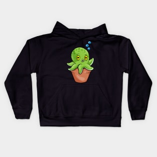 Octopus as Cactus in Pot Kids Hoodie